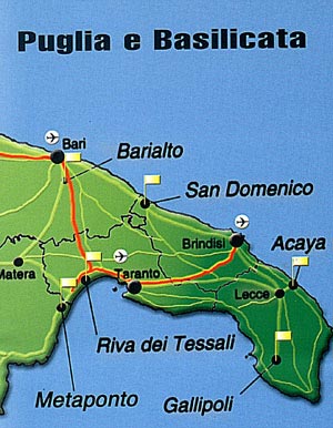 Karte Puglia und Basilicata